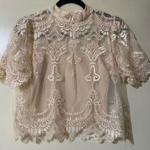 Haute Monde Lace Blouse - Cream